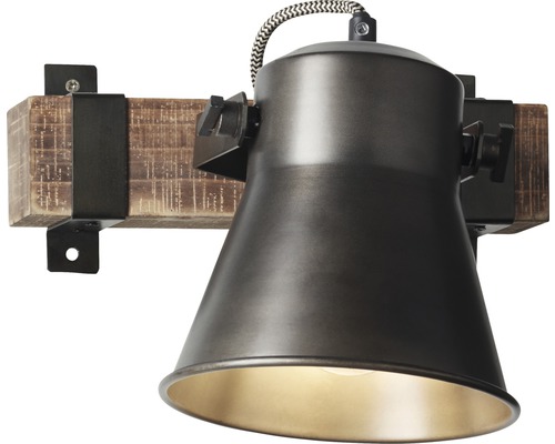 Wandlamp van metaal en hout