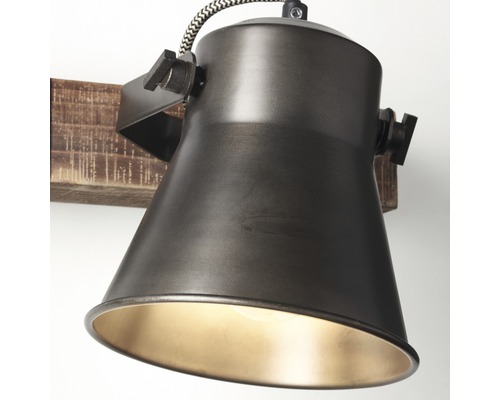 Wandlamp van metaal en hout