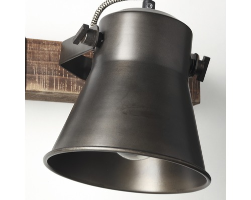Wandlamp van metaal en hout