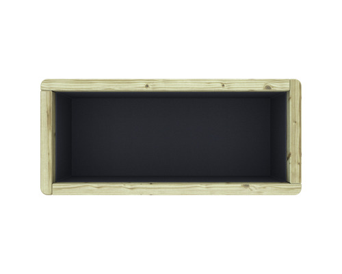 Houten kist met rechthoekige vorm van bovenaf