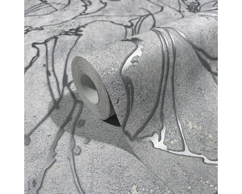 Rol grijs behang met abstract patroon