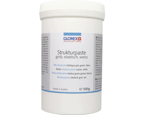 GLOREX Structuurpasta elastisch grof 500 gram wit Glorex structuurpasta grof, elastisch, wit in een emmer