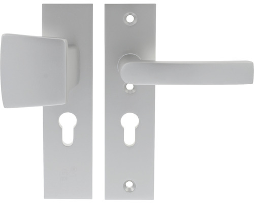 Deurbeslag met vierkante knop en handgreep