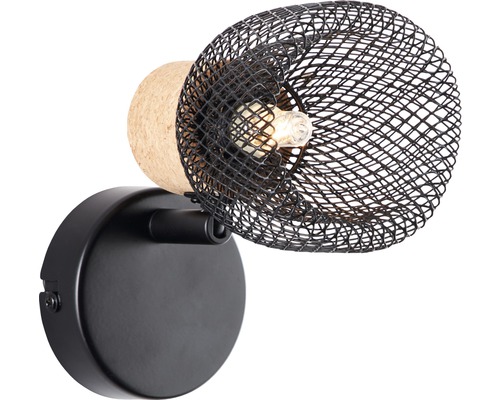 Wandlamp met metalen raster en kurkelement