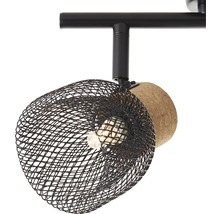 Plafondlamp met metalen draadlampenkap en kurkelement