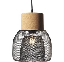 BRILLIANT Hanglamp Flaka kurk/metaal zwart