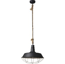 Hanglamp met touwophanging en metalen kooi