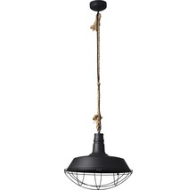 Hanglamp met touwophanging en metalen kap