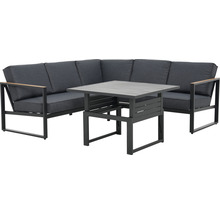 GARDEN PLACE Lounge diningset Viven aluminium antraciet incl. zitkussen, 208x208x64,5 cm