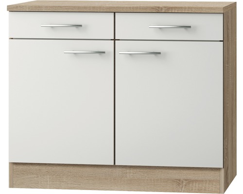 OPTIFIT Onderkast met schuiflade en draaideur Dakar286 wit 100x60x84,8 cm Onderkast met twee deuren en twee lades