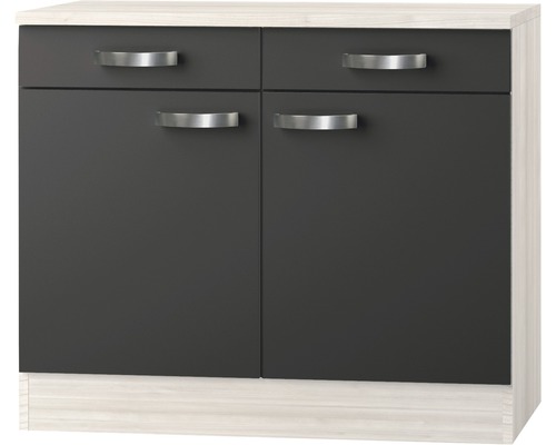 OPTIFIT Onderkast met schuiflade en draaideur Faro220 antraciet 100x60x84,8 cm Onderkast met twee laden en twee deuren