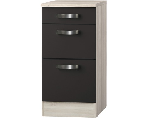 OPTIFIT Uittrekbare onderkast Faro220 antraciet 40x60x84,8 cm Ladekast met drie laden
