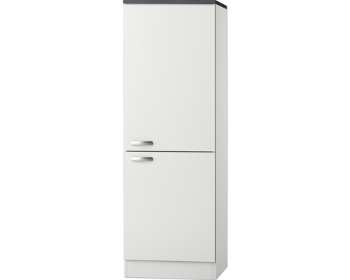 OPTIFIT Koelombouwkast tbv 88 cm inbouwkoelkast Lagos286 wit 60x60x174,4 cm Witte badkamer hoge kast met twee deuren en twee handgrepen