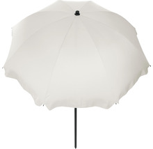 Witte tu parasol met donkere parasolvoet