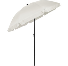 Witte parasol met metalen standaard