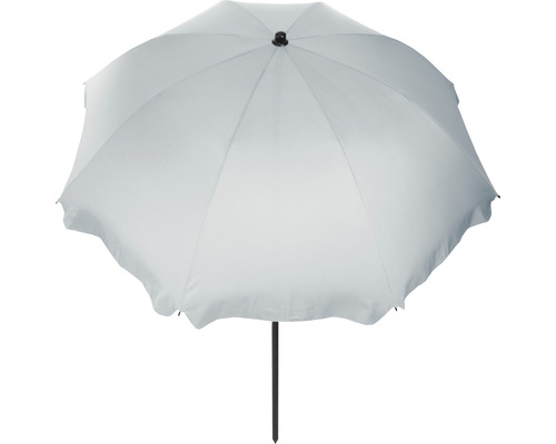 Geopende parasol met stoffen bekleding