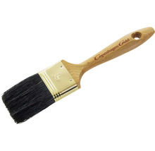 Platte kwast met houten handvat