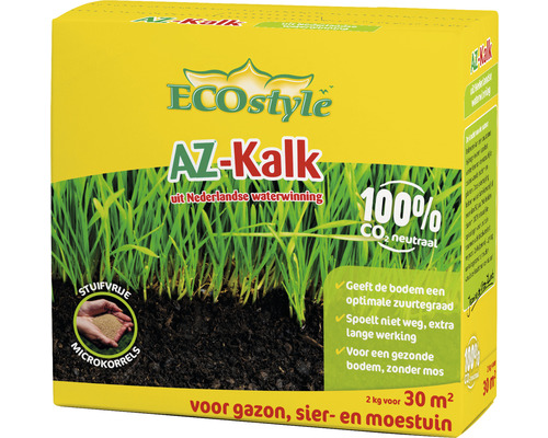 ECOstyle AZ-Kalk meststof voor gazon, sier- en moestuin, 2 kilogram voor 30 vierkante meter