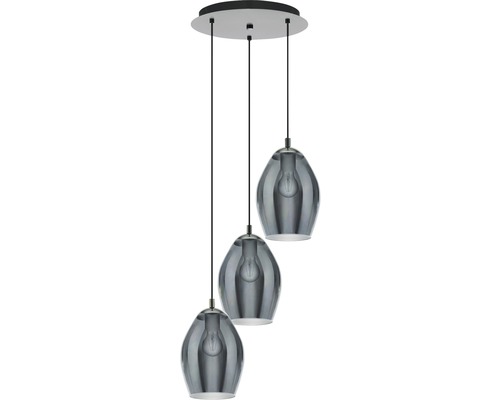 EGLO Hanglamp Estanys 3-lichts nikkel/zwart