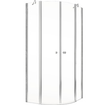 Hoekdouche met draaideur van glas