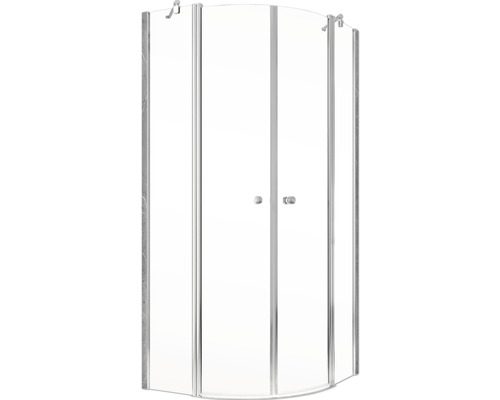 Hoekdouche met draaideur van glas