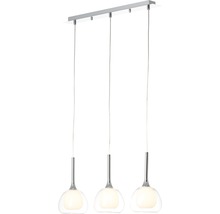 Hanglamp met drie lampen en heldere glazen kappen