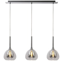 BRILLIANT Hanglamp Hadan 3-lichts chroom-rookglas-thumb-2