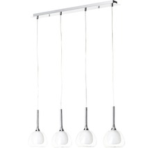 Hanglamp met vier lampen van glas en metaal