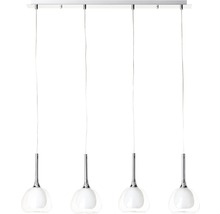 Hanglamp met vier lampen van glas en metaal