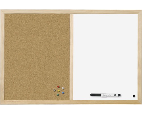 BI-OFFICE Whiteboard/prikbord 90x60 cm