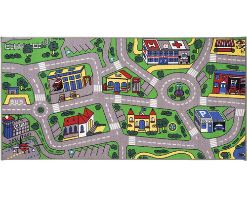 Speelkleed met stads thema, inclusief straten, gebouwen en voertuigen