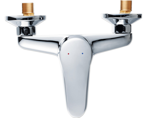 Wandarmatuur met enkele hendel en warm-koudmarkering