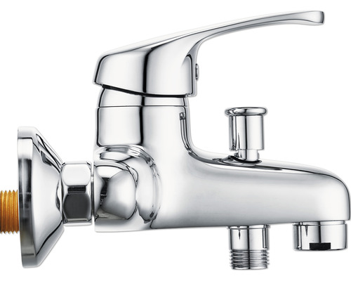 Glanzende kraan voor wastafel voor wandmontage