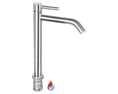 Hoge wastafelmengkraan van roestvrij staal