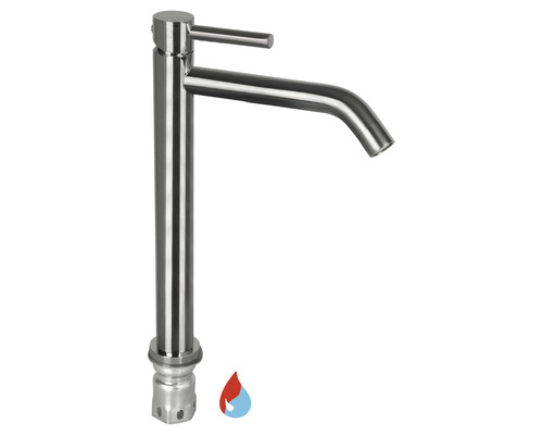 Hoge wastafelmengkraan van roestvrij staal