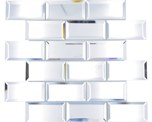 Mozaïektegel glas Mirror Metro XSPM 03 29,8x29,8 cm Rechthoekige spiegelmozaïektegels voor wanddecoratie