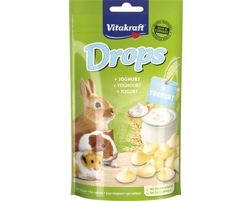 VITAKRAFT Knaagdierensnack yoghurtdrops voor dwergkonijnen, 75 gr Vitakraft Drops yoghurt voor knaagdieren