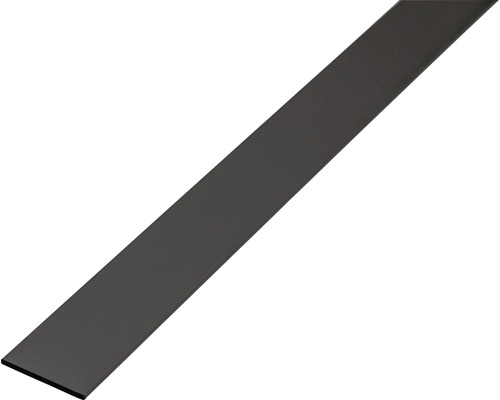 GAH.ALBERTS Platte stang 20x2 mm alu mat zwart 100 cm Kunststof plat profiel