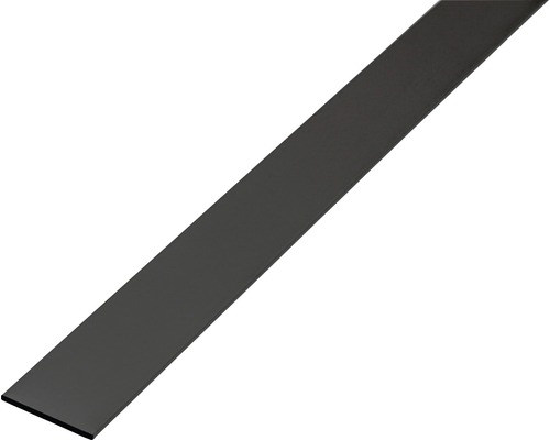 GAH.ALBERTS Platte stang 20x2 mm alu mat zwart 200 cm Zwarte aluminium platstaf