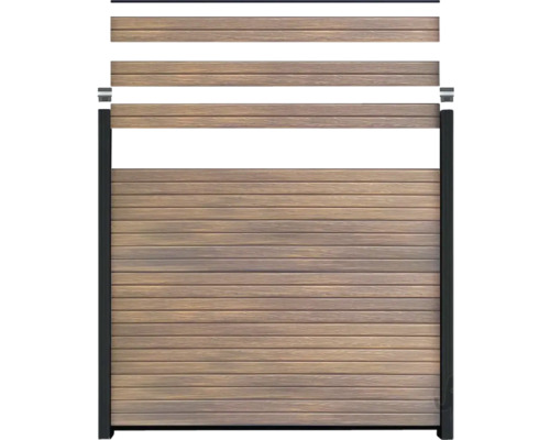 Houten schutting met frame en horizontale planken