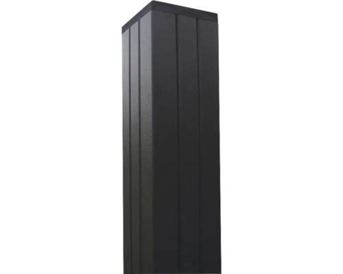 ELEPHANT Paal Modular met kap aluminium antraciet 68x68 mm x 270 cm Donkergrijze tuinkist met verticale panelen voor het opbergen van tuingereedschap en -meubels