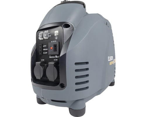 Stroomgenerator met twee stopcontacten voor wisselstroom en één stopcontact voor gelijkstroom.