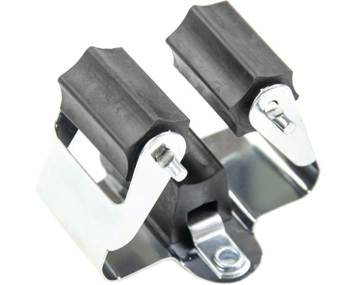 Metalen gereedschaphouder met twee rubberen rollen