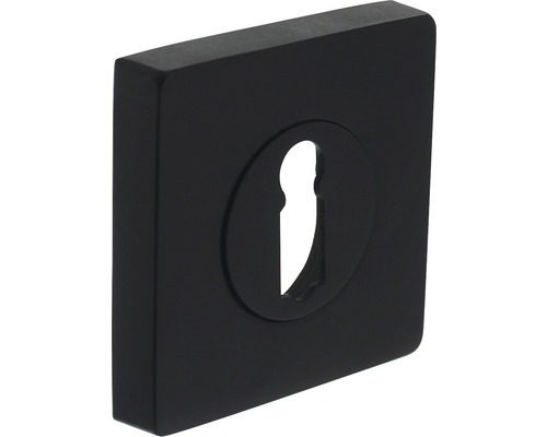 INTERSTEEL Rozet vierkant met sleutelgat zwart mat, 2 stuks