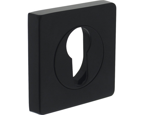 INTERSTEEL Rozet vierkant met profielcilindergat zwart mat, 2 stuks