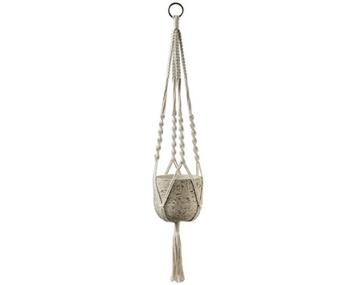 Macramé plantenhanger met kwast