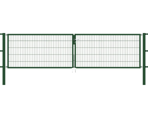 ALBERTS Dubbele poort Flexo dubbelstaafs Flexo 400 x 100 cm incl. palen 8 x 8 cm mosgroen