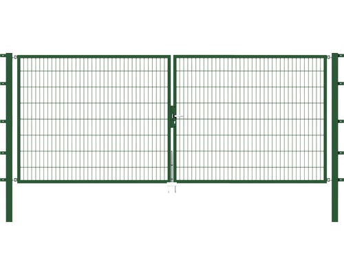 ALBERTS Dubbele poort Flexo dubbelstaafs Flexo 400 x 160 cm incl. palen 8 x 8 cm mosgroen