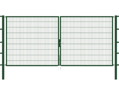 ALBERTS Dubbele poort Flexo dubbelstaafs Flexo 400 x 180 cm incl. palen 8 x 8 cm mosgroen