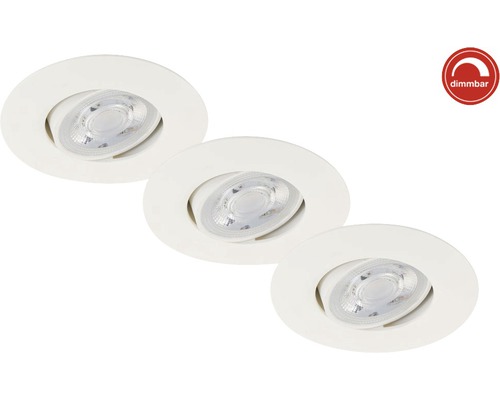 Drie dimbare inbouwspots